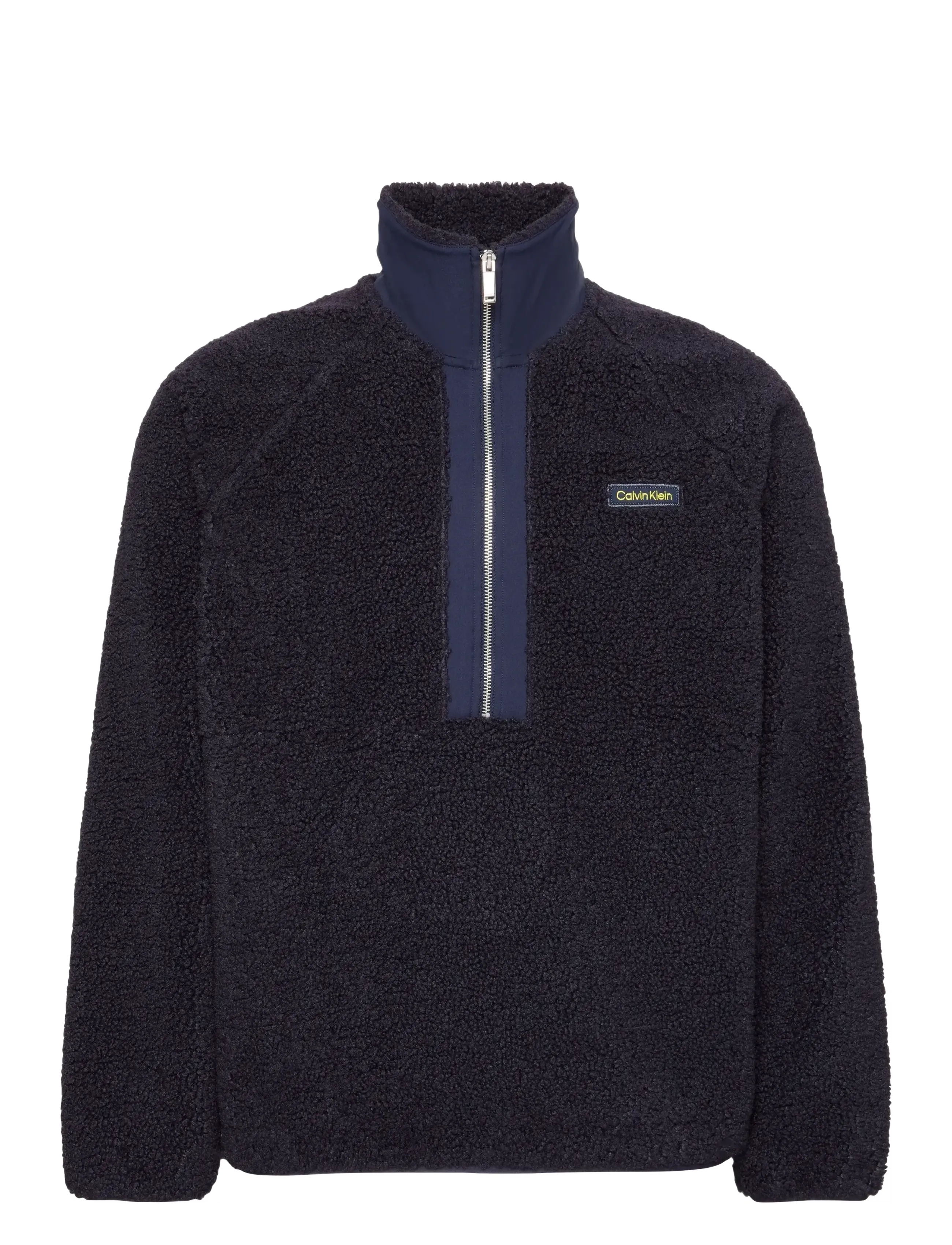 Calvin Klein LS SHERPA ROLL NECK QTR ZIP PO - Teddytröjor - EVENING SUNSET / navy