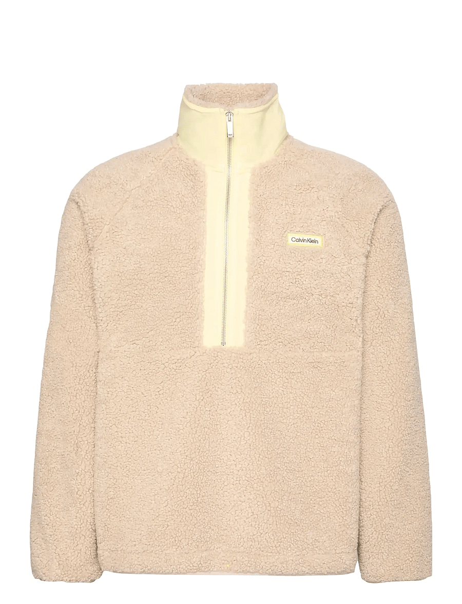 Calvin Klein - LS SHERPA ROLL NECK QTR ZIP PO - fleece-pullover - silvermoss - 0
