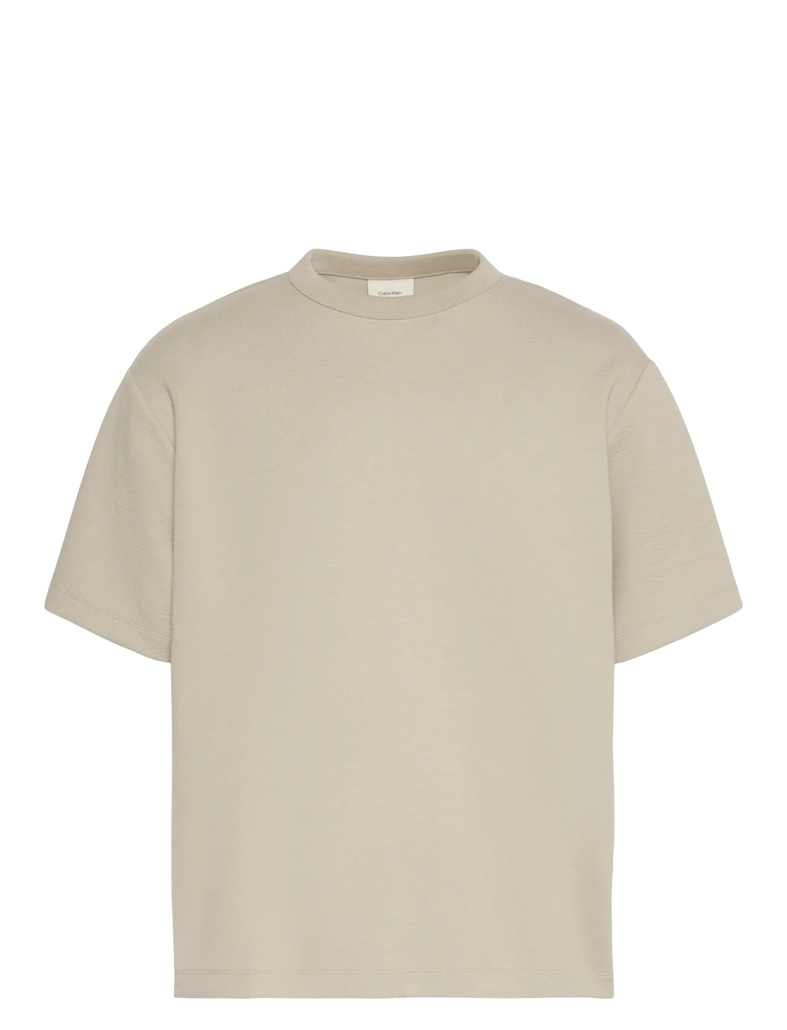 Calvin Klein - SS CRINKLE CREPE SPACER TEE - lyhythihaiset - ancient marble - 1