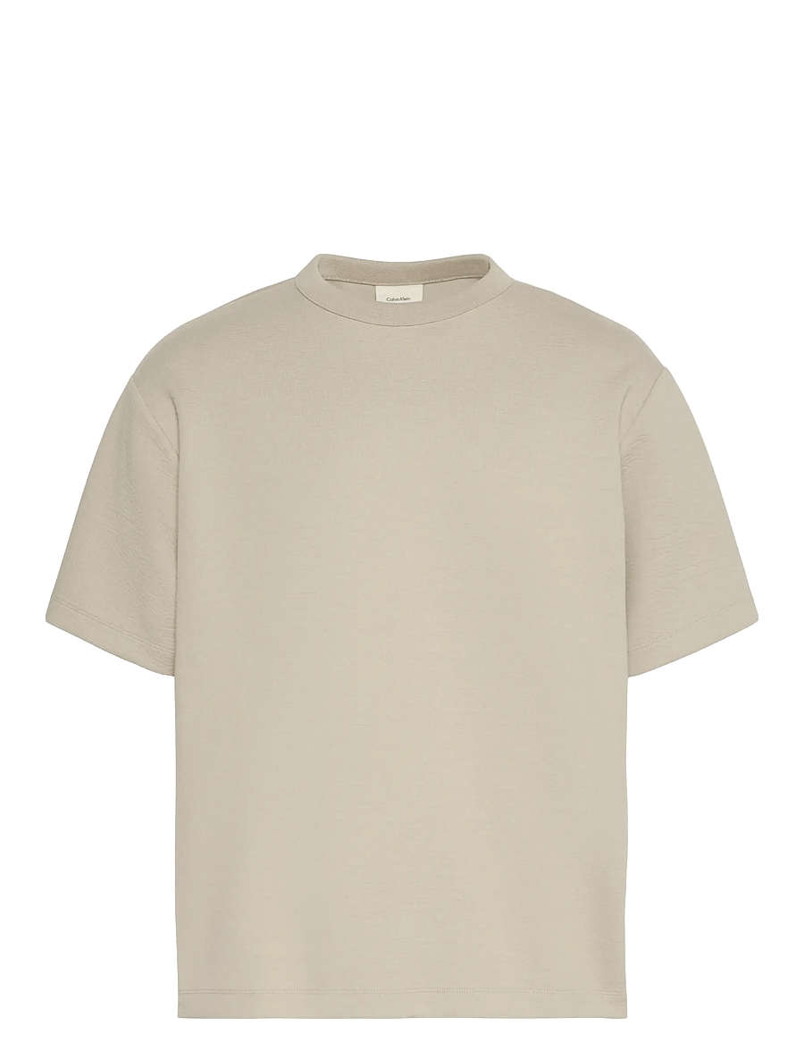 Calvin Klein - SS CRINKLE CREPE SPACER TEE - kurzärmelig - ancient marble - 1