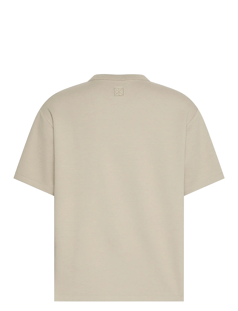 Calvin Klein - SS CRINKLE CREPE SPACER TEE - kurzärmelig - ancient marble - 2