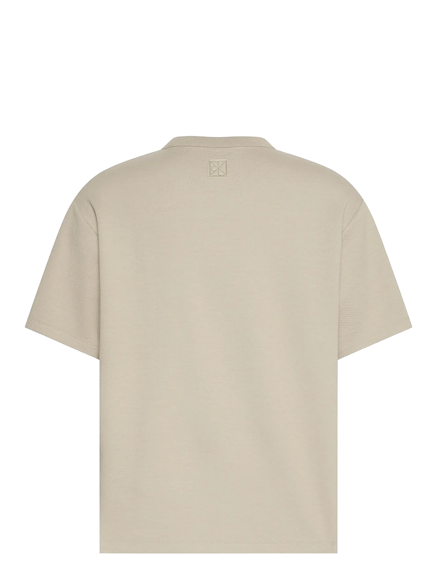 Calvin Klein - SS CRINKLE CREPE SPACER TEE - kurzärmelig - ancient marble - 2