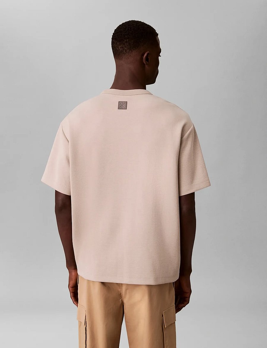 Calvin Klein - SS CRINKLE CREPE SPACER TEE - kurzärmelig - ancient marble - 3