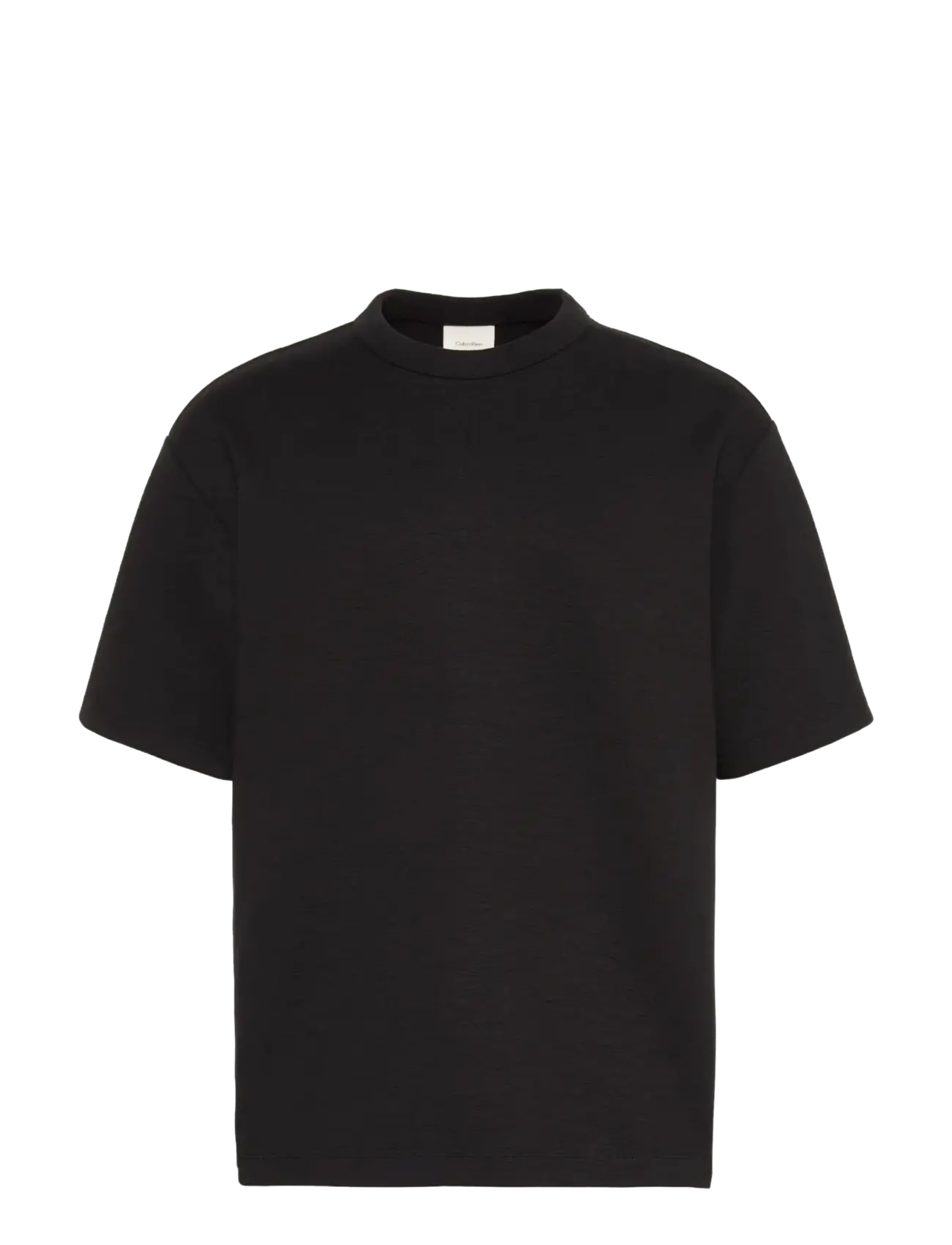 SS CRINKLE CREPE SPACER TEE - BLACK