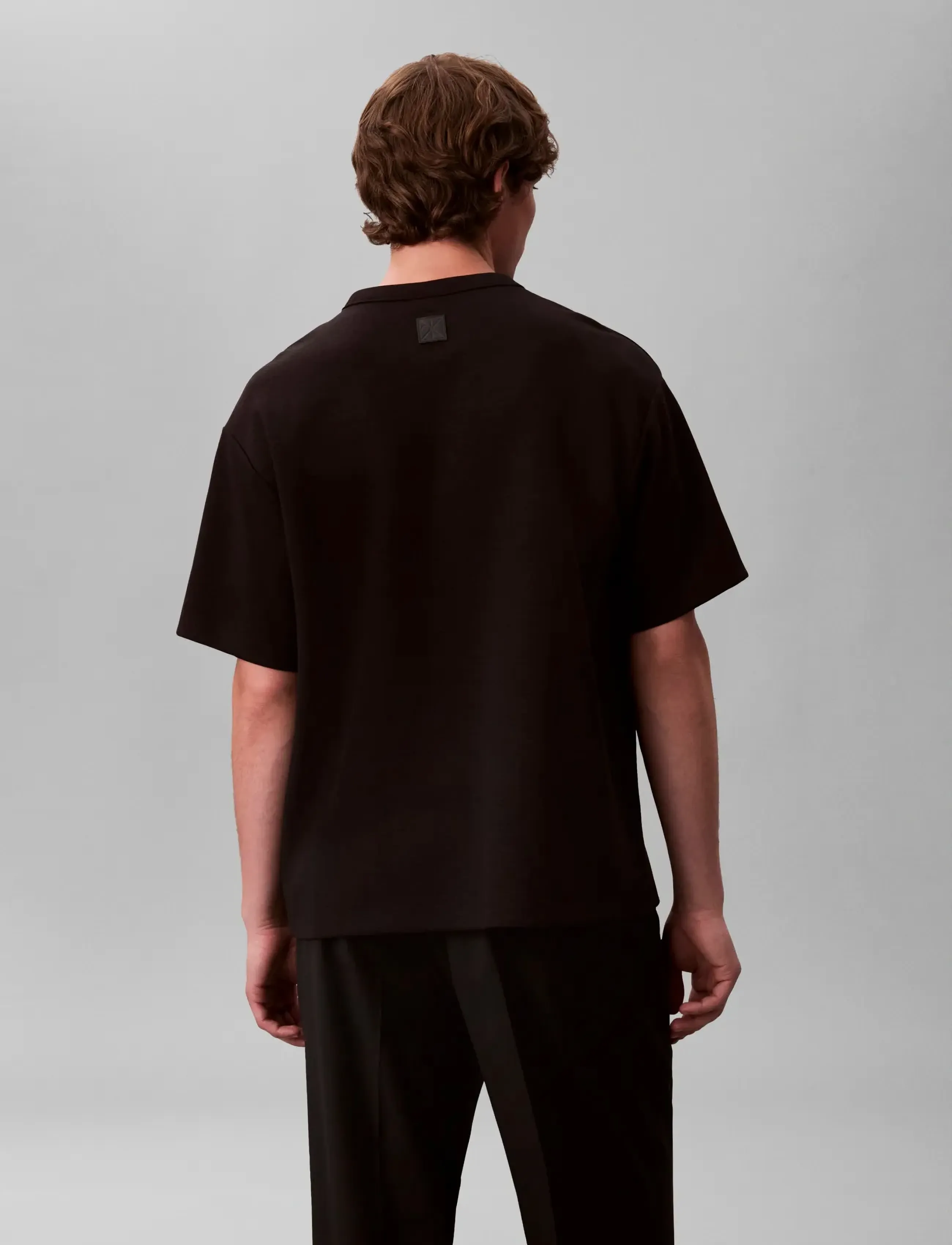 Calvin Klein - SS CRINKLE CREPE SPACER TEE - kortärmade t-shirts - black - 3