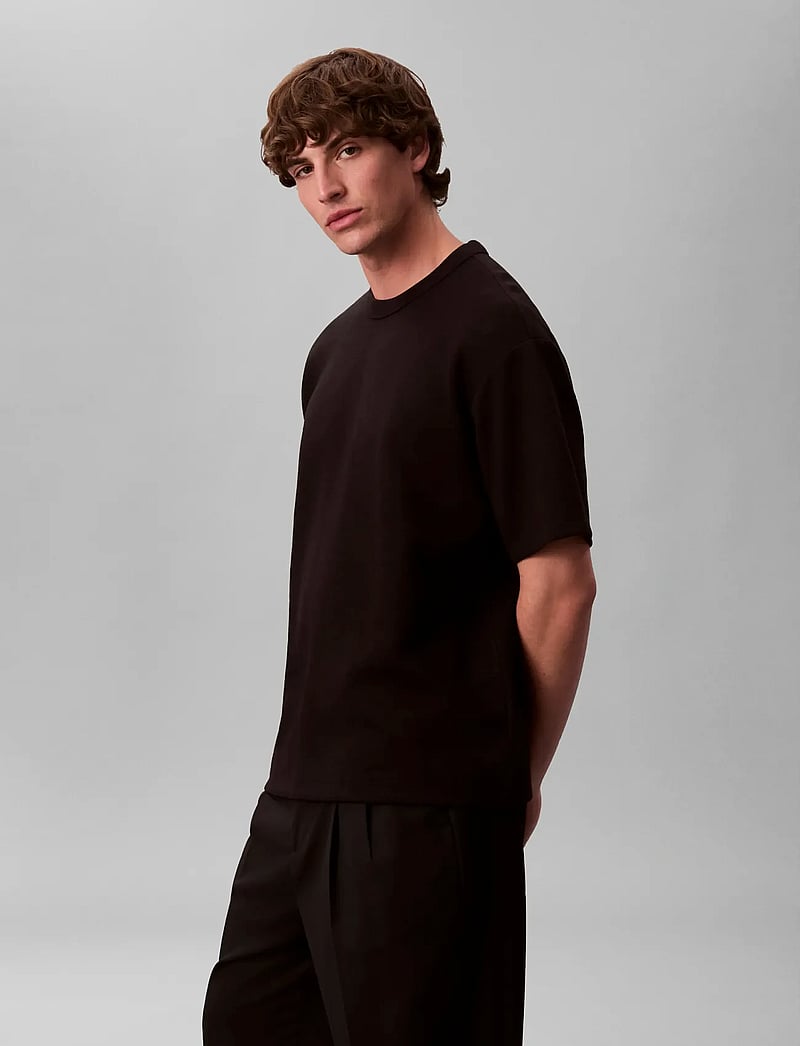 Calvin Klein - SS CRINKLE CREPE SPACER TEE - kurzärmelig - black - 5