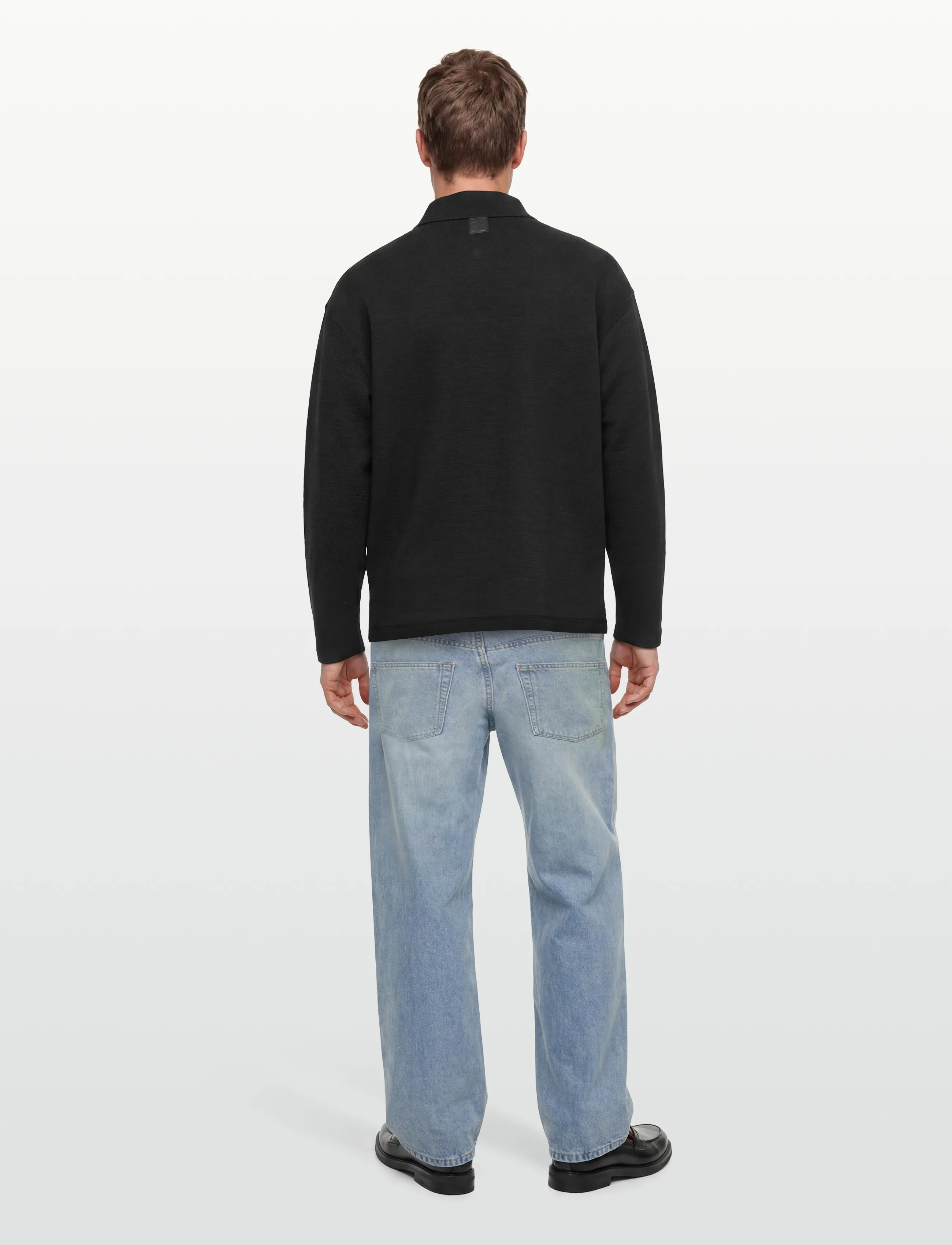 Calvin Klein - LS CRINKLE CREPE SPACER QTR ZIP - polostrik - black - 4