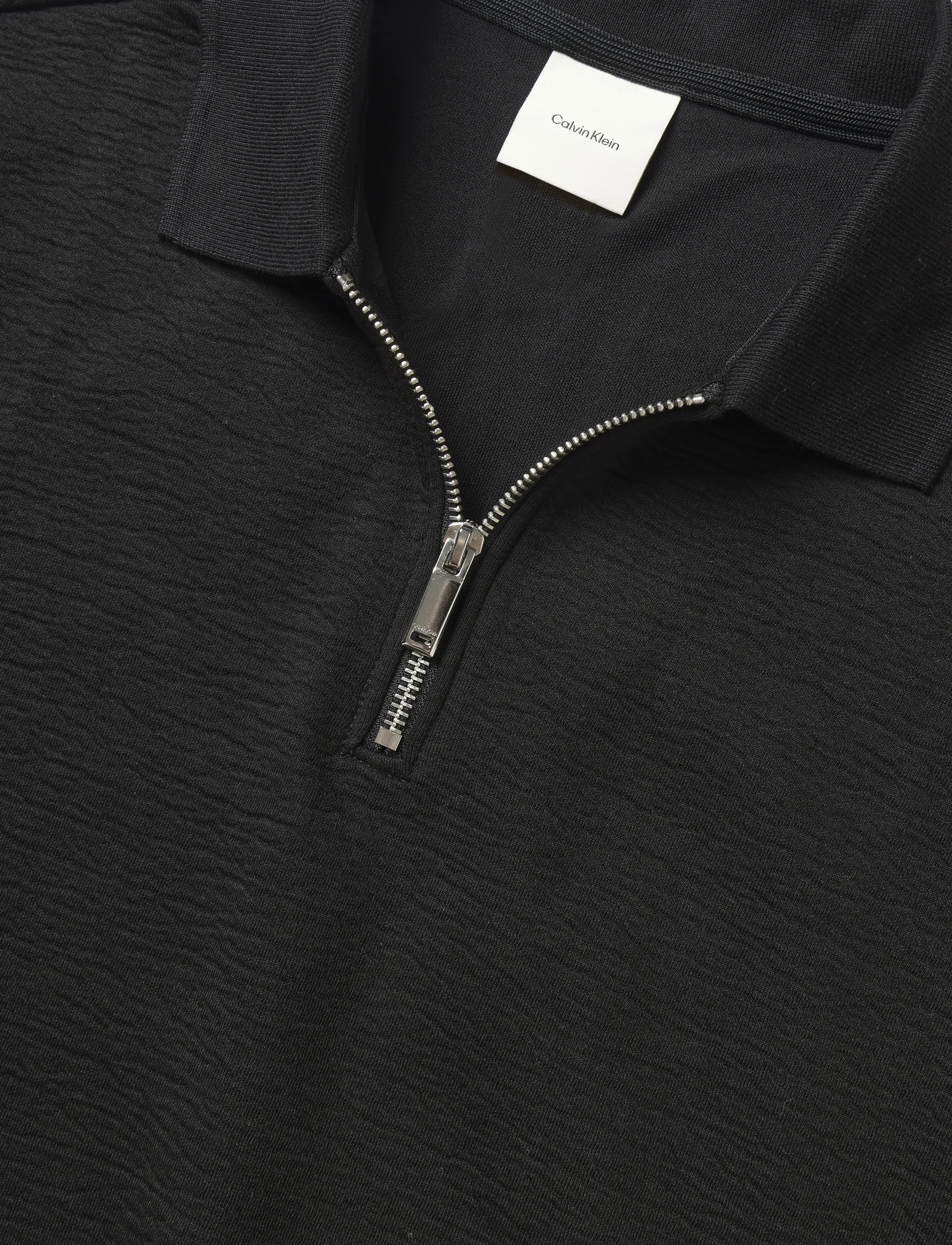 Calvin Klein - LS CRINKLE CREPE SPACER QTR ZIP - black - 2