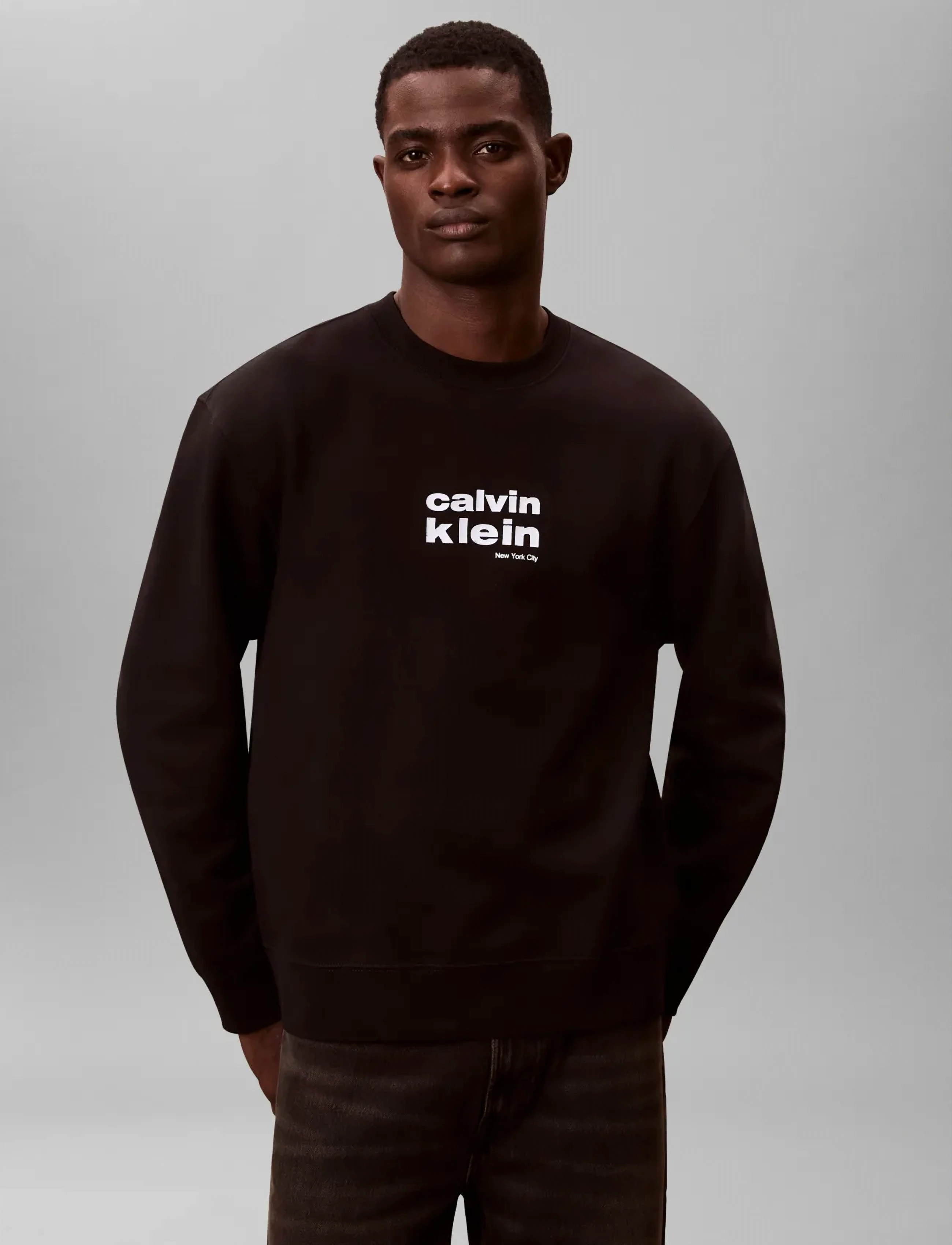 Calvin Klein - LS 350FLEECE RETRO GRAPHIC CREWN - rundhalsad - black - 3