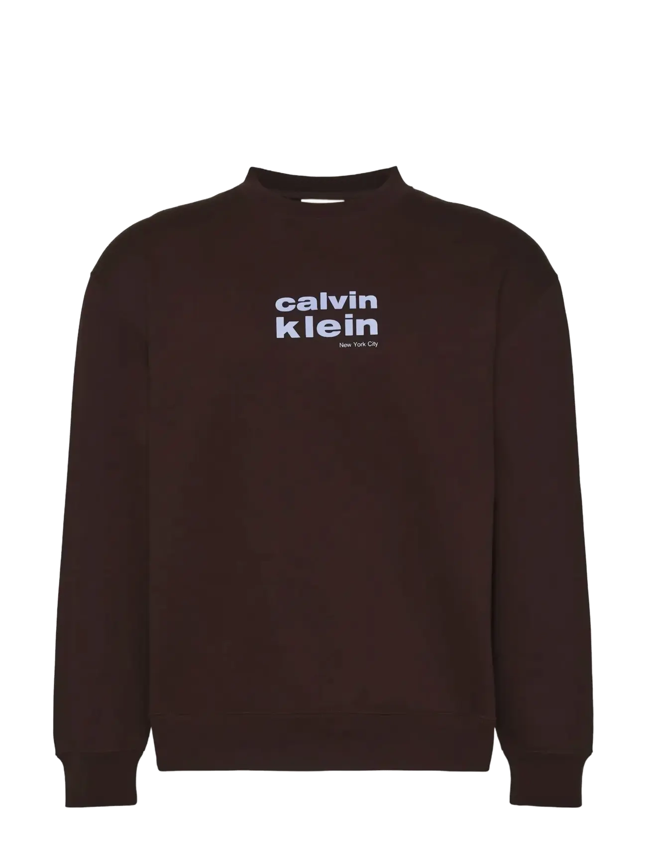 Calvin Klein LS 350FLEECE RETRO GRAPHIC CREWN - Knitwear - RICH BROWN / brown