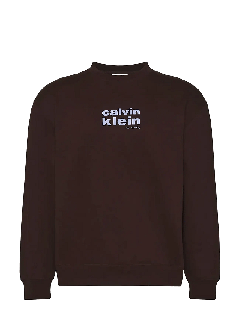 Calvin Klein - LS 350FLEECE RETRO GRAPHIC CREWN - rund hals - rich brown - 1