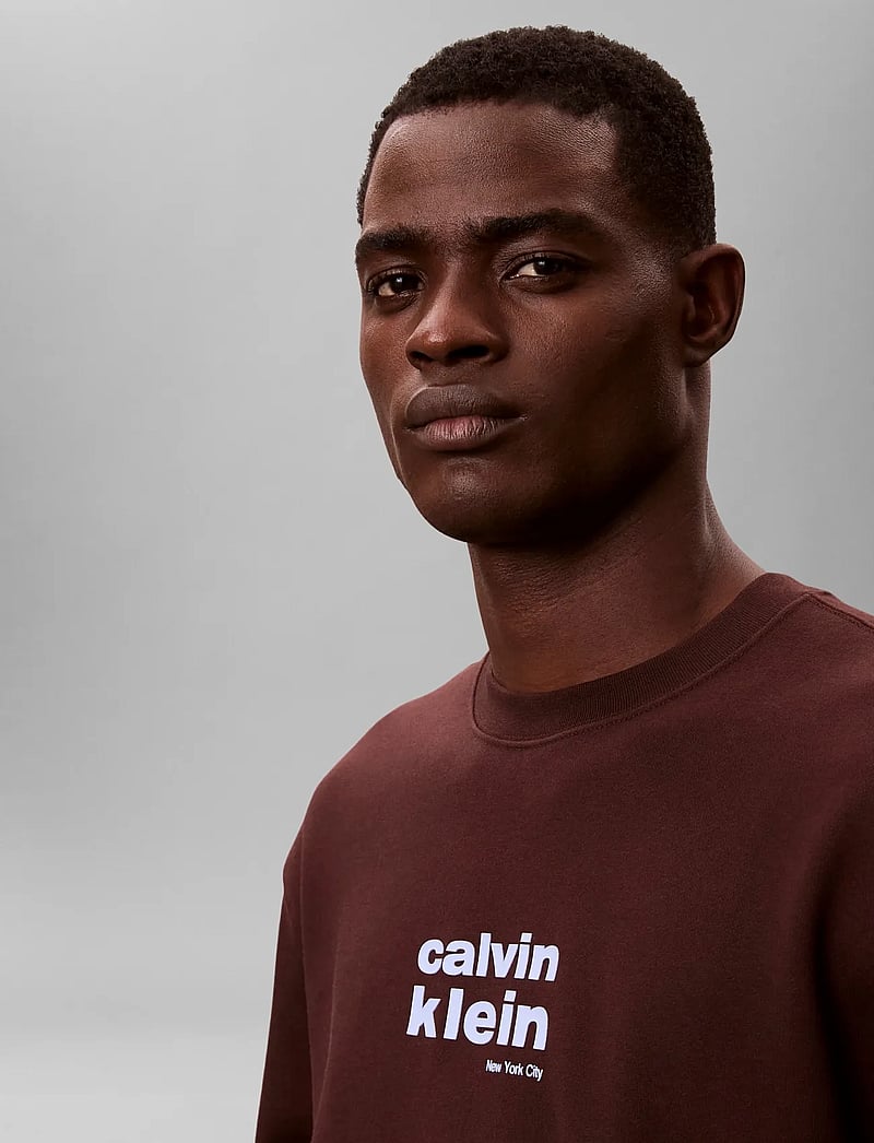 Calvin Klein - LS 350FLEECE RETRO GRAPHIC CREWN - rund hals - rich brown - 4