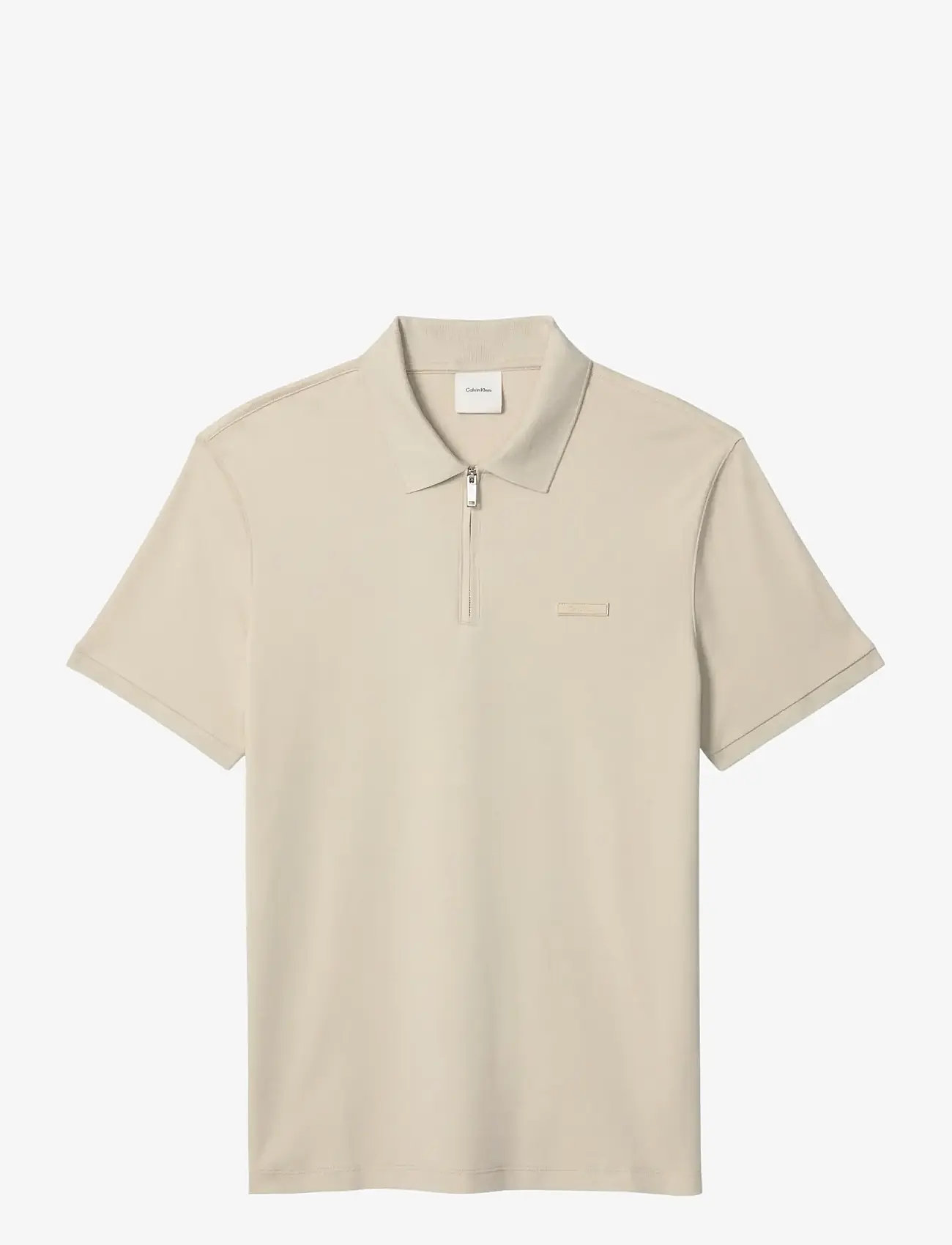 Calvin Klein - SS SLIM SUPIMA ZIP POLO - lühikeste varrukatega polod - ancient marble - 1