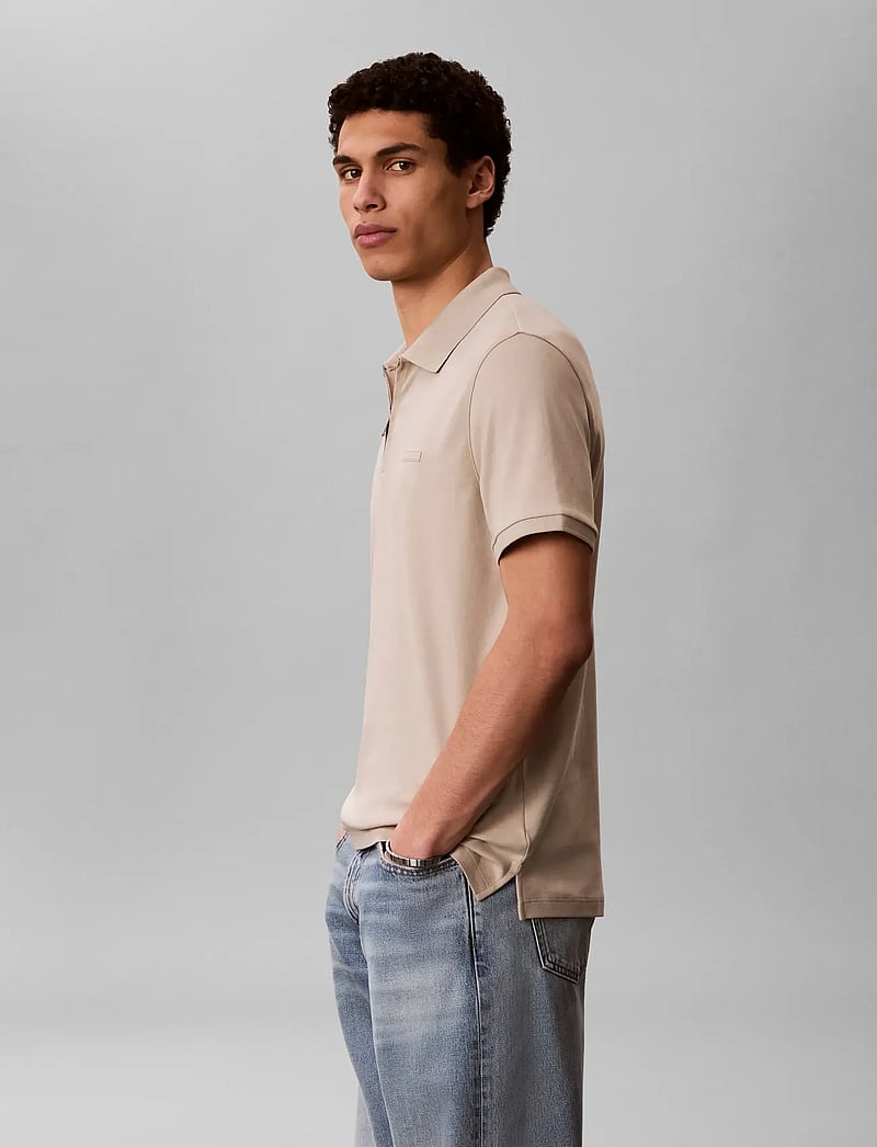 Calvin Klein - SS SLIM SUPIMA ZIP POLO - lühikeste varrukatega polod - ancient marble - 4