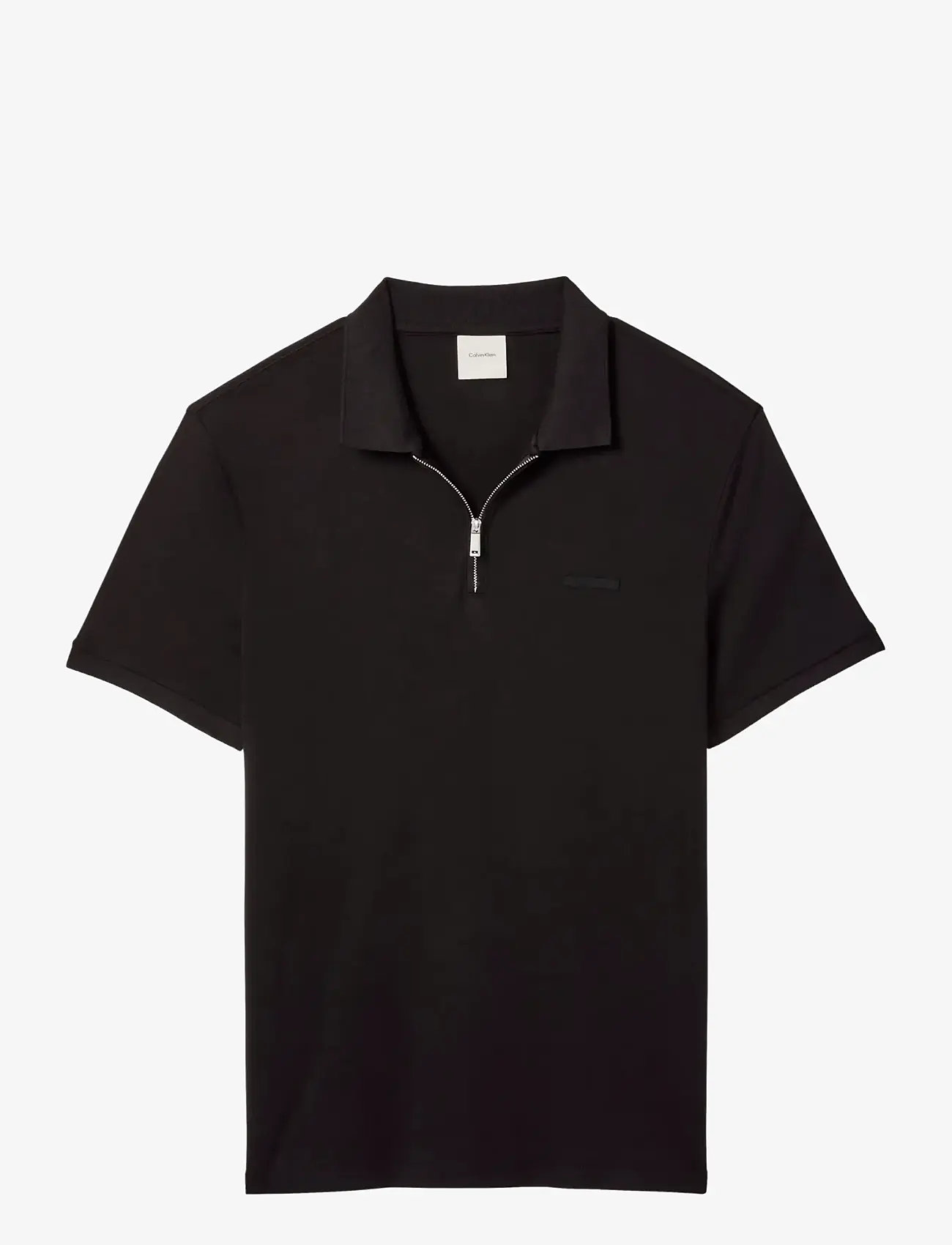 Calvin Klein - SS SLIM SUPIMA ZIP POLO - kortærmede poloer - black - 1