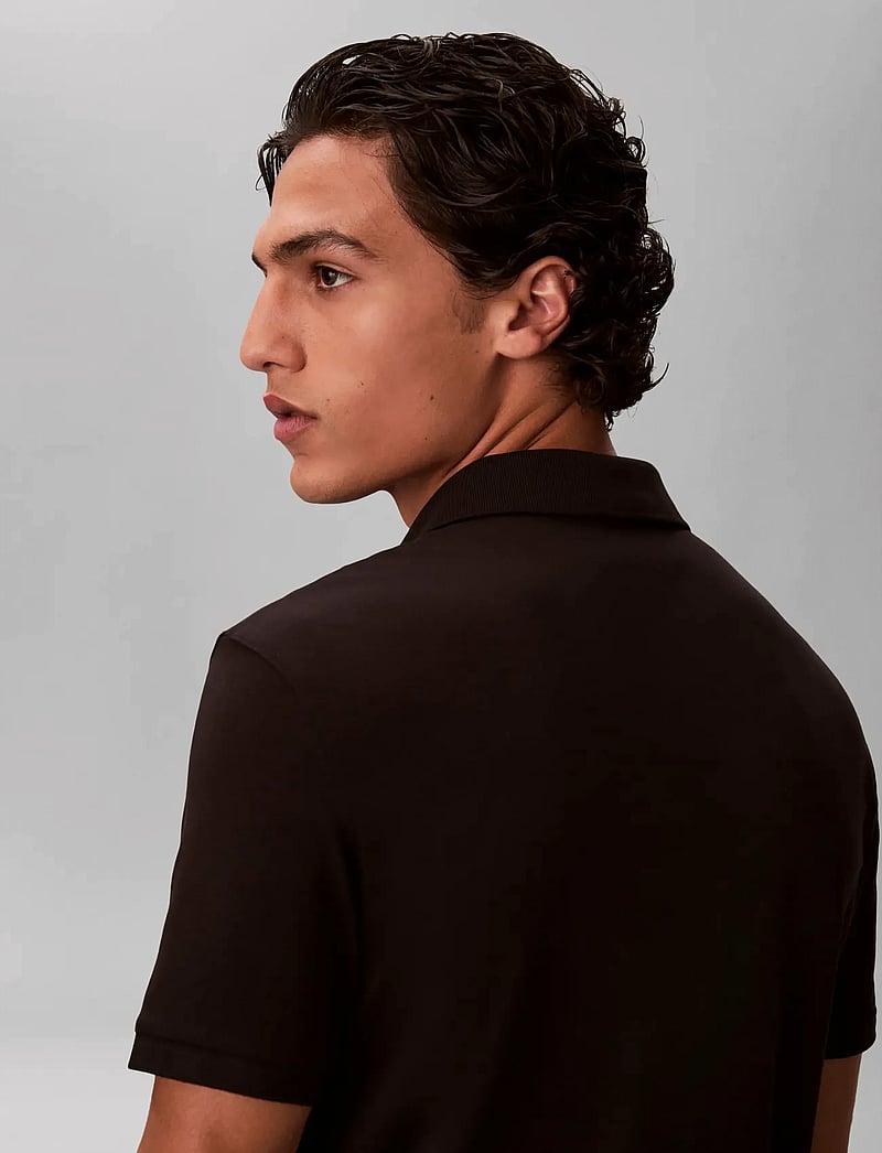 Calvin Klein - SS SLIM SUPIMA ZIP POLO - kortærmede poloer - black - 4