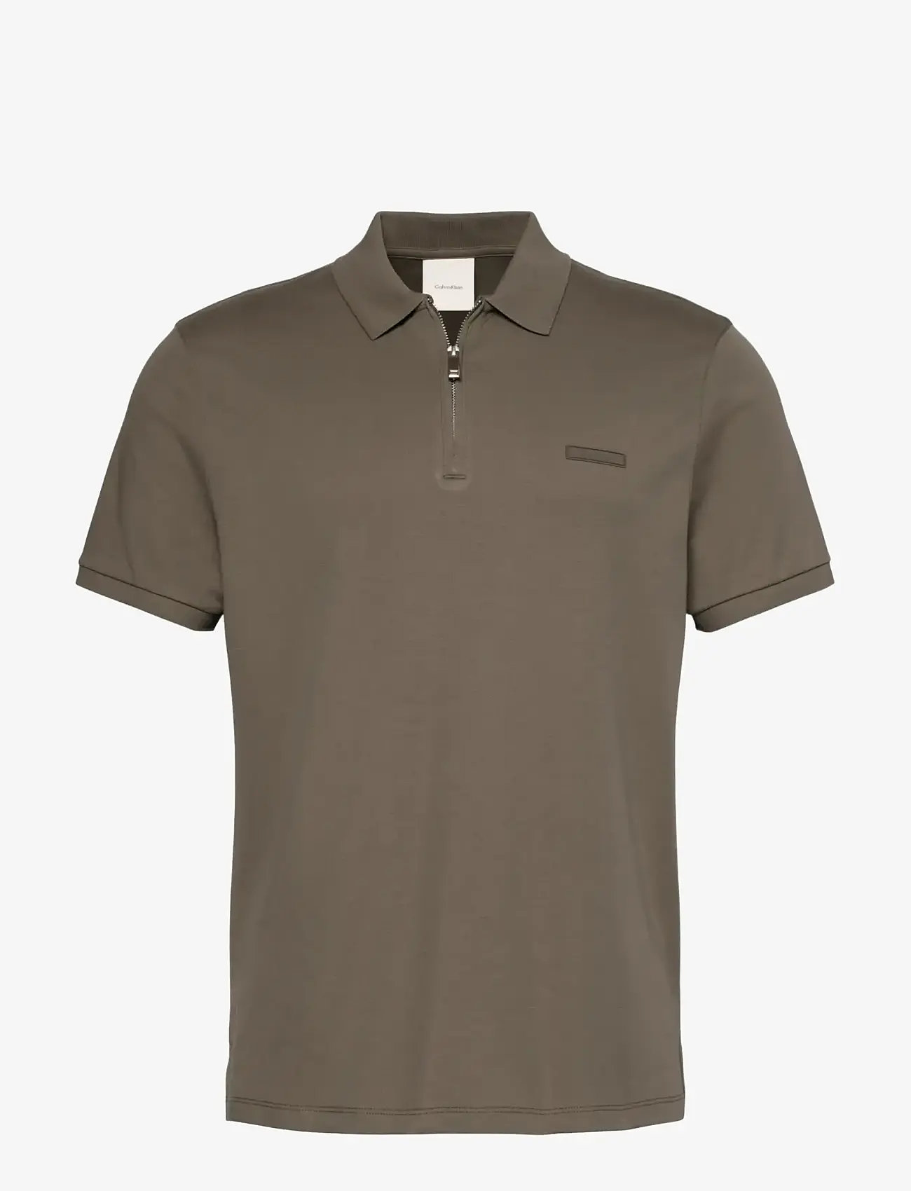Calvin Klein - SS SLIM SUPIMA ZIP POLO - kortærmede poloer - bungee cord - 1