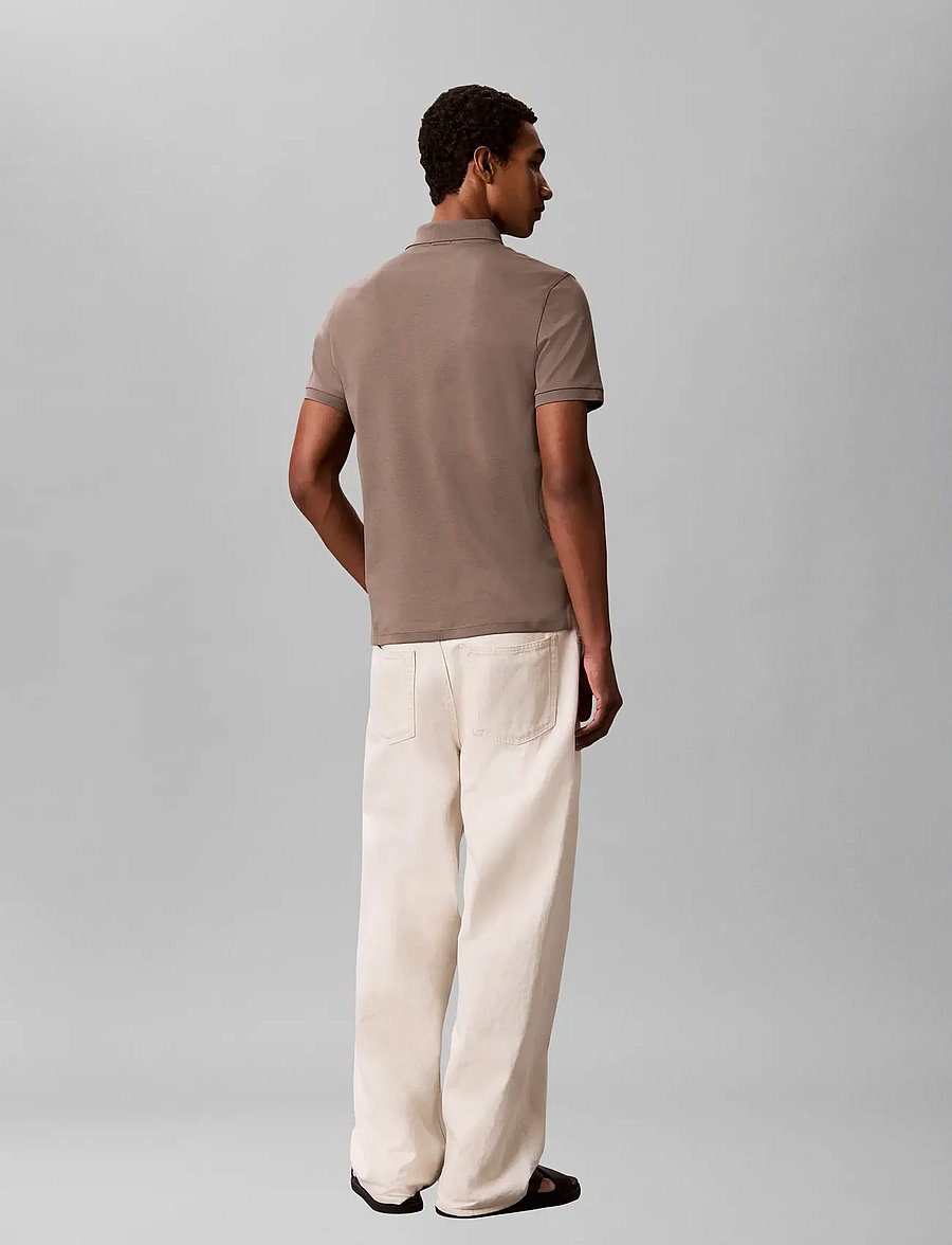 Calvin Klein - SS SLIM SUPIMA ZIP POLO - kurzärmelig - bungee cord - 2