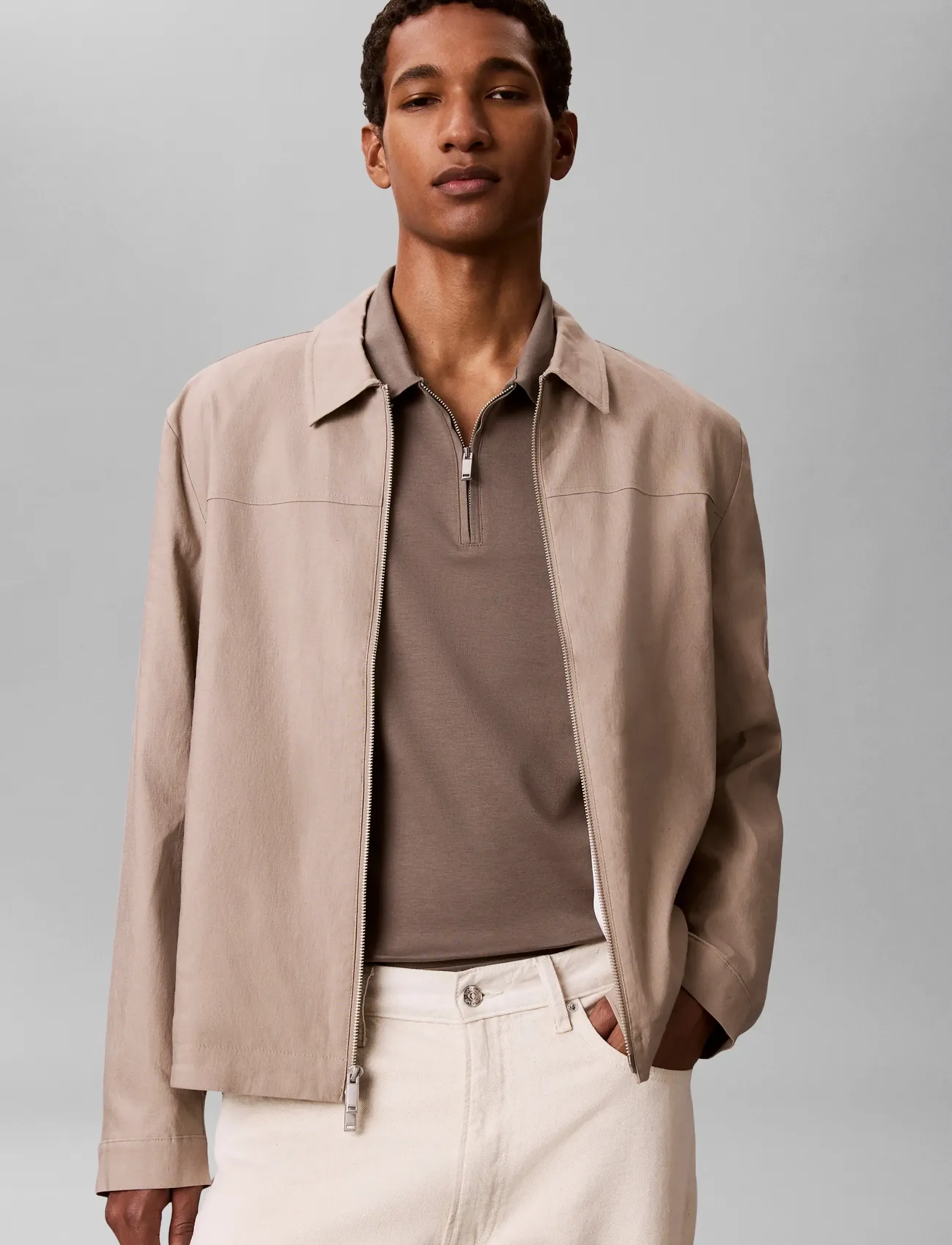 Calvin Klein - SS SLIM SUPIMA ZIP POLO - short-sleeved polos - bungee cord - 4