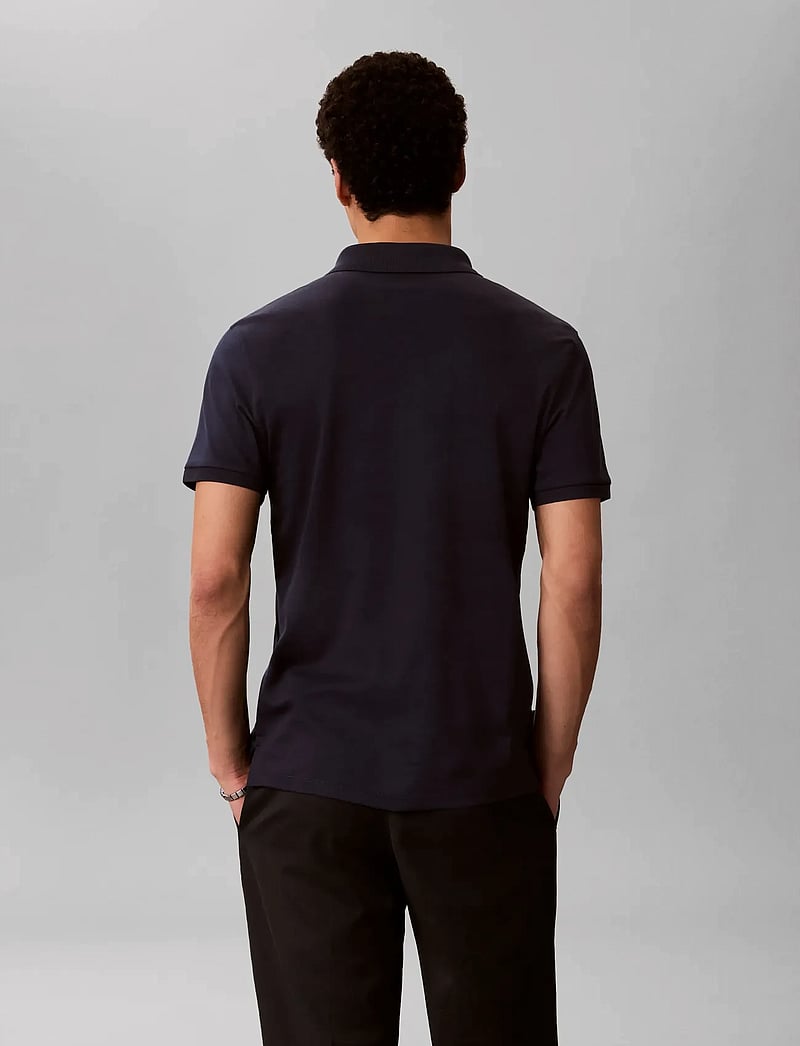 Calvin Klein - SS SLIM SUPIMA ZIP POLO - kortærmede poloer - dark sapphire - 2