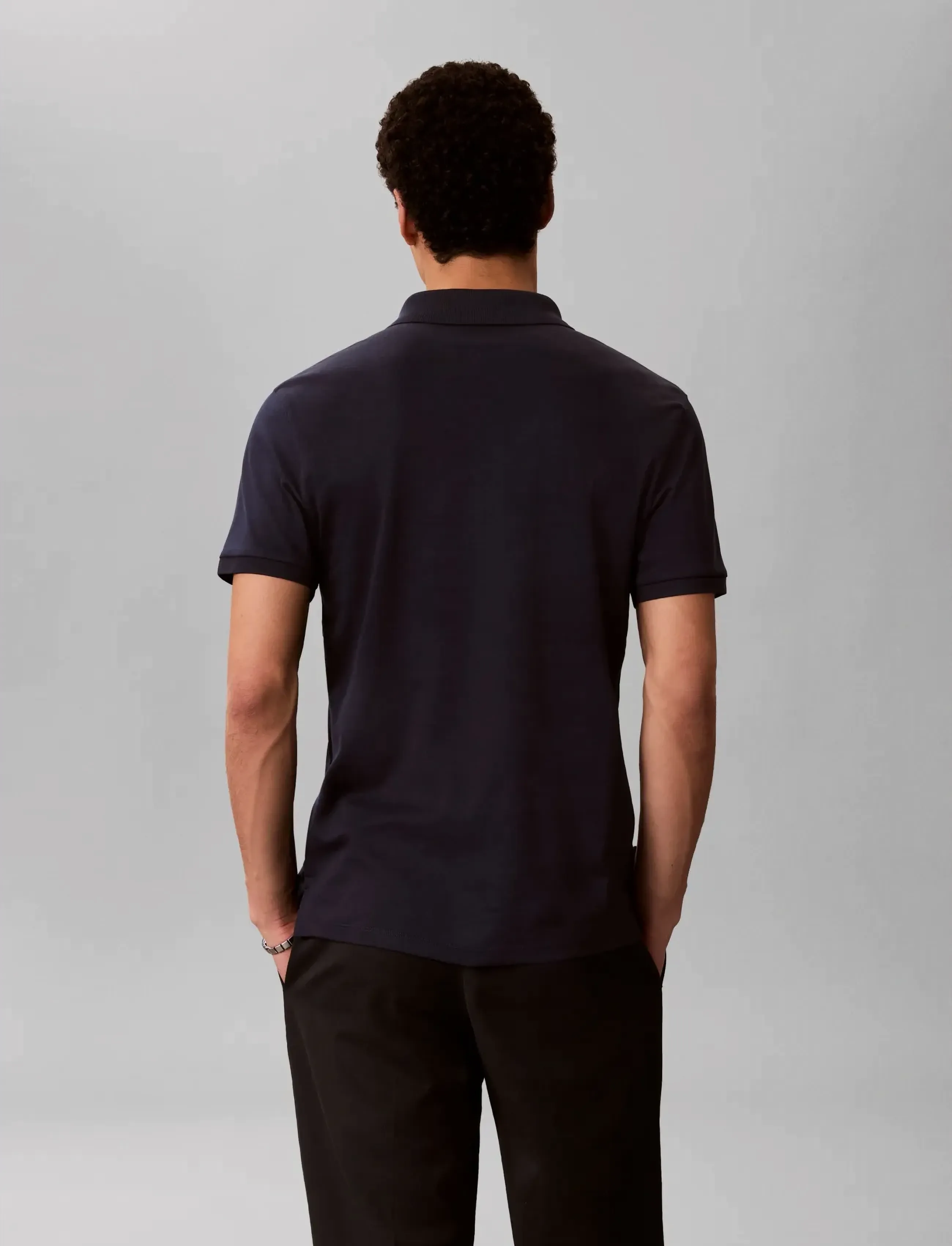 Calvin Klein - SS SLIM SUPIMA ZIP POLO - short-sleeved polos - dark sapphire - 2