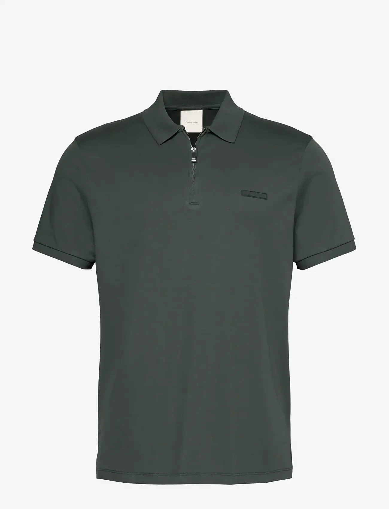 Calvin Klein - SS SLIM SUPIMA ZIP POLO - kurzärmelig - dark slate - 1