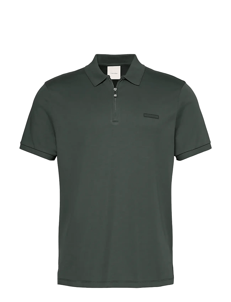 Calvin Klein - SS SLIM SUPIMA ZIP POLO - kurzärmelig - dark slate - 1