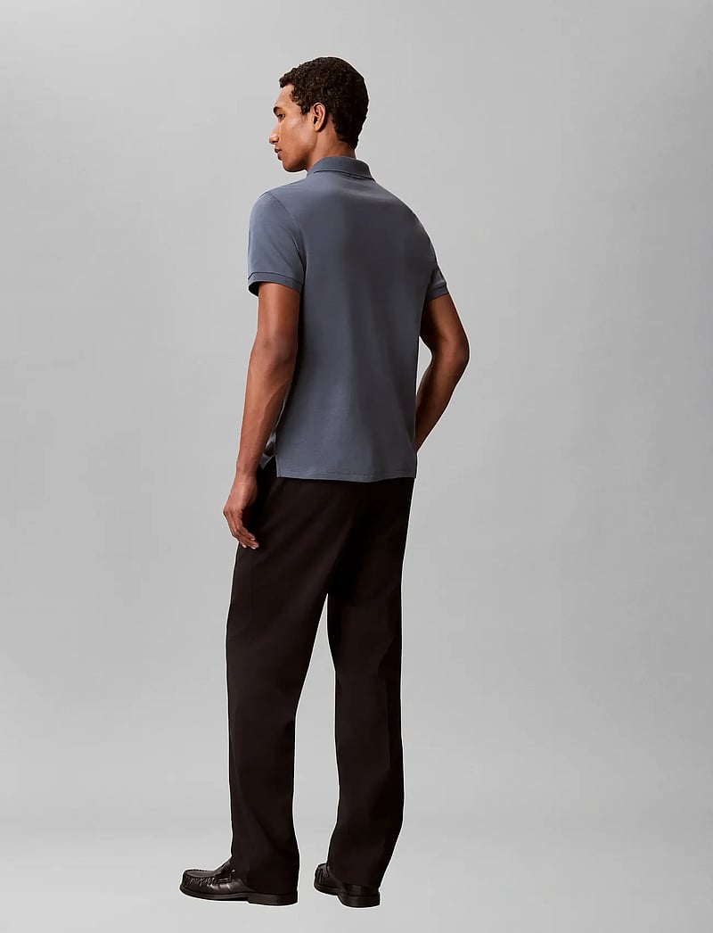 Calvin Klein - SS SLIM SUPIMA ZIP POLO - kurzärmelig - dark slate - 2