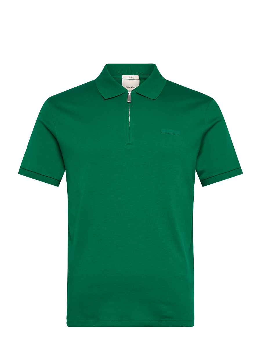 Calvin Klein - SS SLIM SUPIMA ZIP POLO - kurzärmelig - enchanted forest - 0