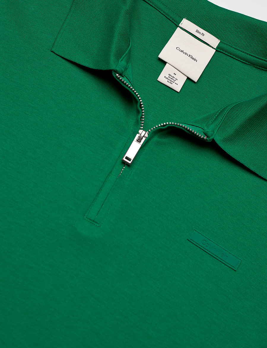 Calvin Klein - SS SLIM SUPIMA ZIP POLO - kortärmade pikéer - enchanted forest - 4