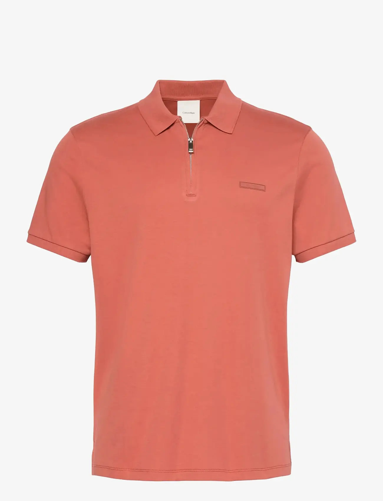 Calvin Klein - SS SLIM SUPIMA ZIP POLO - kortærmede poloer - faded flower - 1