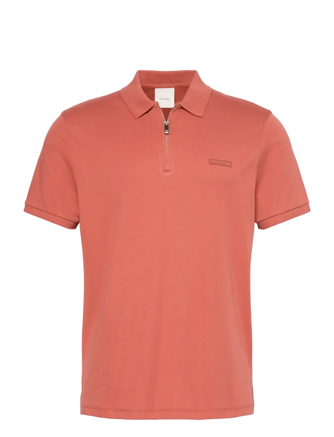 Calvin Klein SS SLIM SUPIMA ZIP POLO - Pikeepaidat - FADED FLOWER / red