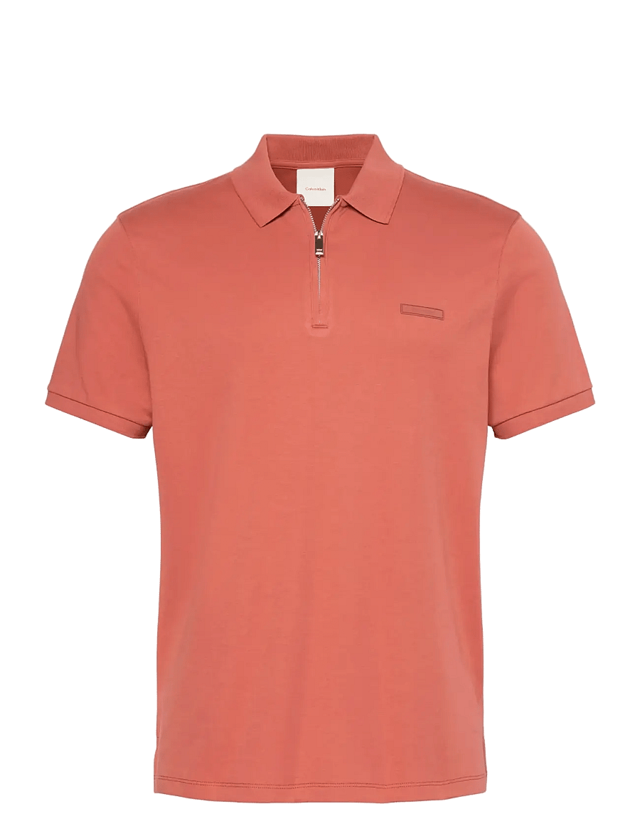 Calvin Klein - SS SLIM SUPIMA ZIP POLO - kortärmade pikéer - faded flower - 1