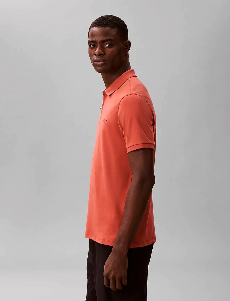 Calvin Klein - SS SLIM SUPIMA ZIP POLO - kortærmede poloer - faded flower - 4