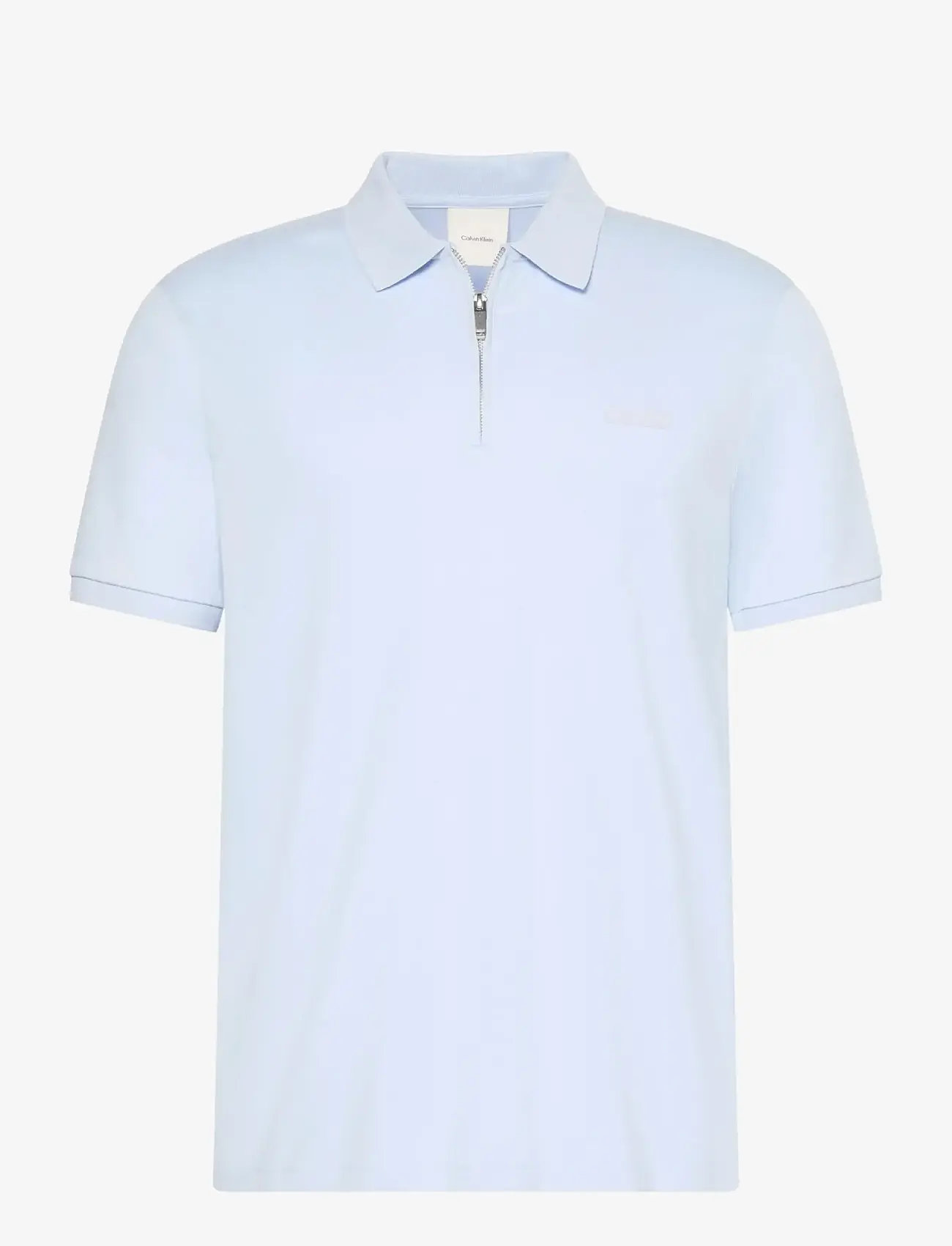 Calvin Klein - SS SLIM SUPIMA ZIP POLO - kortærmede poloer - heavenly iris - 1