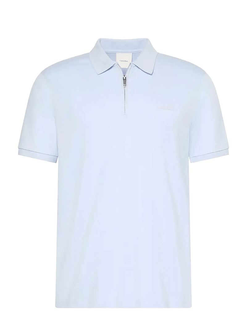 Calvin Klein - SS SLIM SUPIMA ZIP POLO - kortærmede poloer - heavenly iris - 1