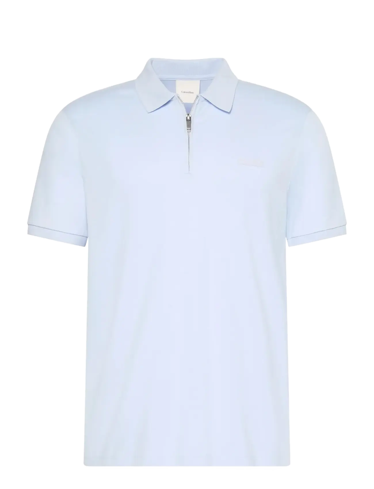 Calvin Klein - SS SLIM SUPIMA ZIP POLO - kortärmade pikéer - heavenly iris - 1
