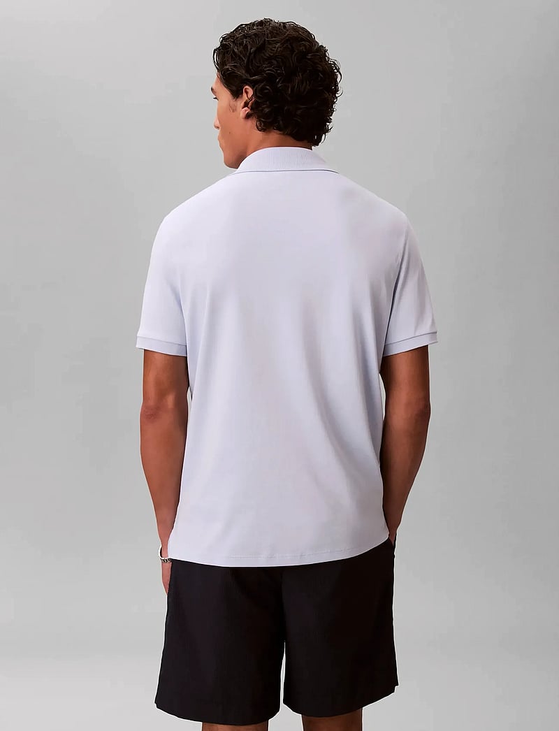 Calvin Klein - SS SLIM SUPIMA ZIP POLO - kortærmede poloer - heavenly iris - 2