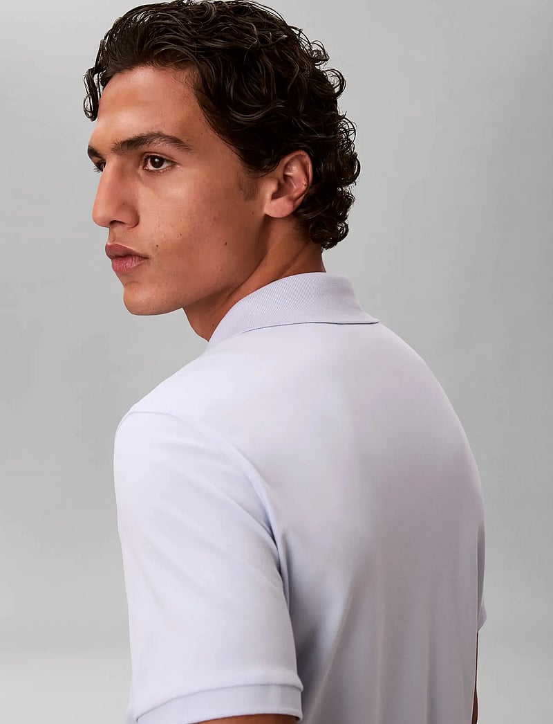 Calvin Klein - SS SLIM SUPIMA ZIP POLO - kortærmede poloer - heavenly iris - 4