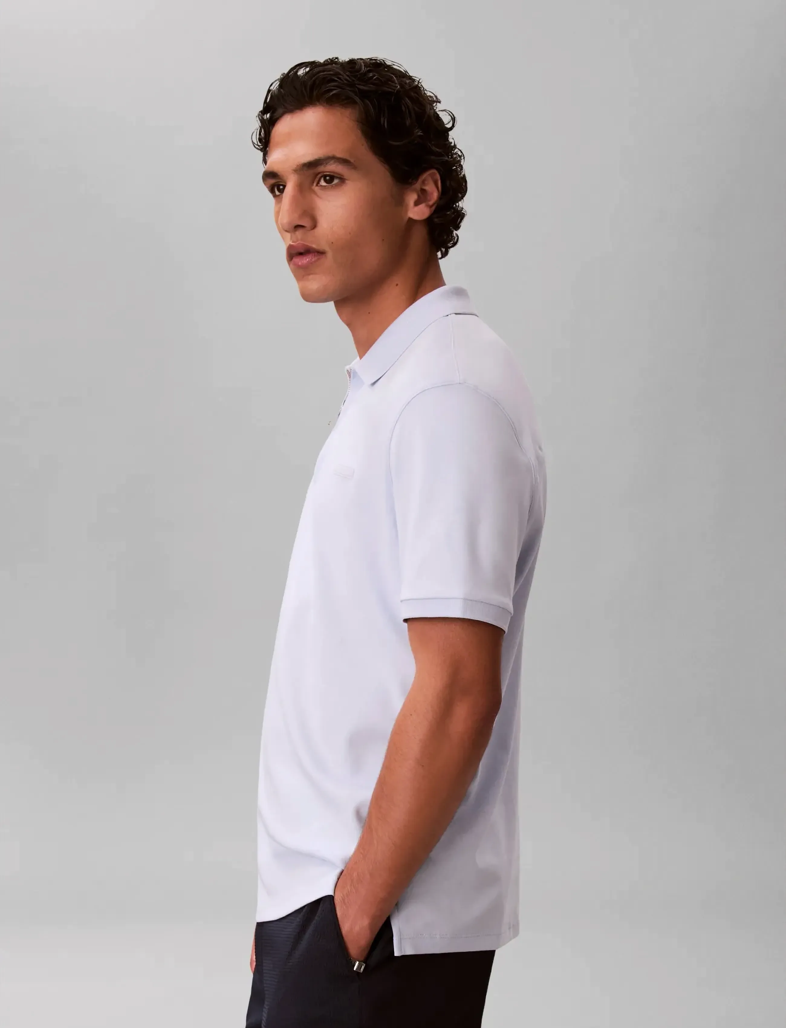 Calvin Klein - SS SLIM SUPIMA ZIP POLO - short-sleeved polos - heavenly iris - 5