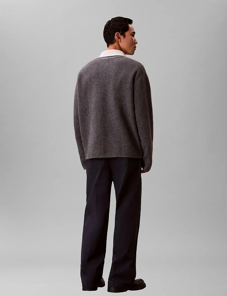 Calvin Klein - LS BOILED 100% MERINO CONTRAST C - Überhemden - medium grey htr - 2