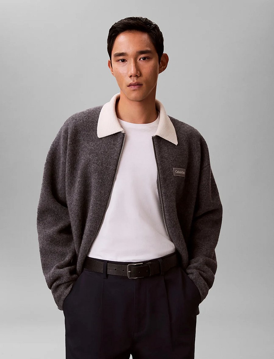 Calvin Klein - LS BOILED 100% MERINO CONTRAST C - Überhemden - medium grey htr - 3