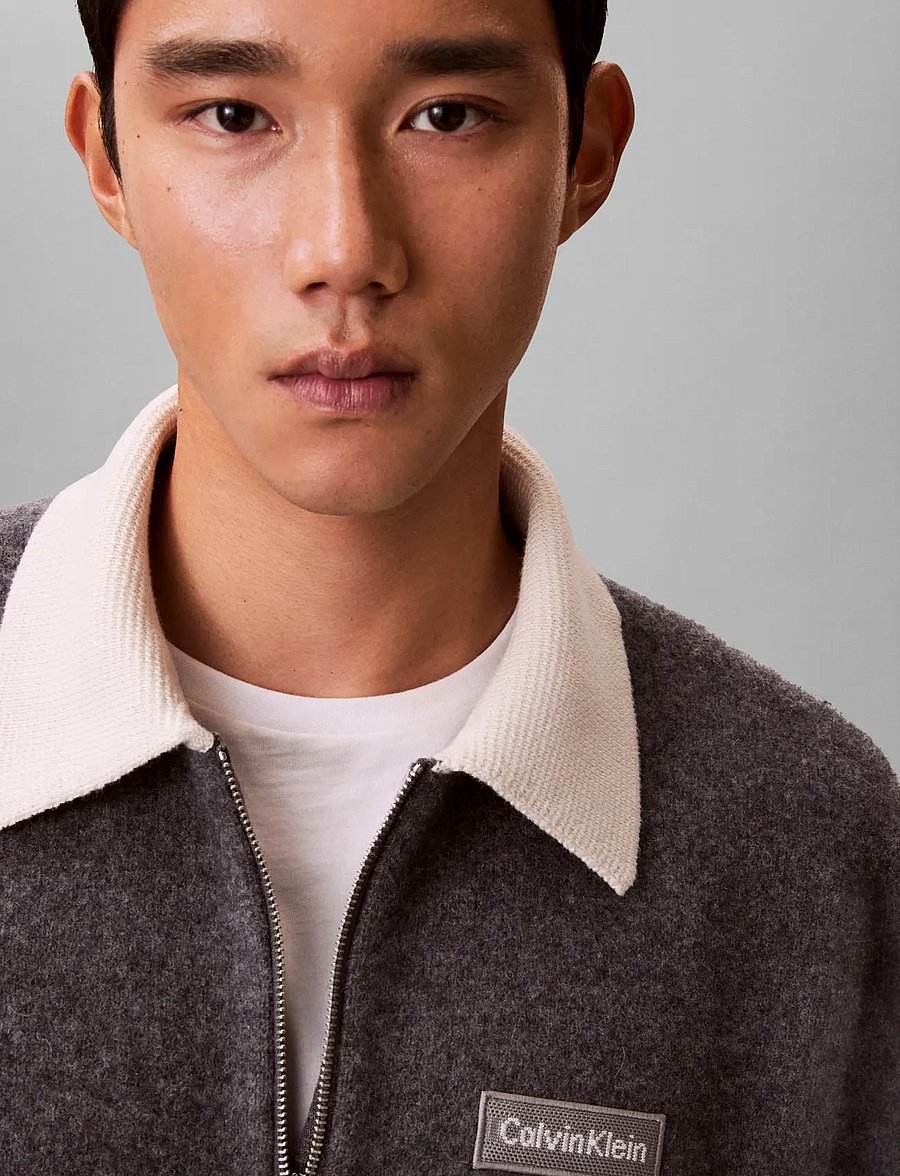 Calvin Klein - LS BOILED 100% MERINO CONTRAST C - Überhemden - medium grey htr - 4