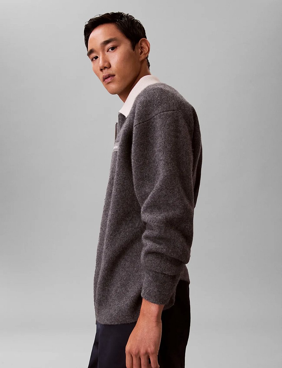 Calvin Klein - LS BOILED 100% MERINO CONTRAST C - Überhemden - medium grey htr - 5