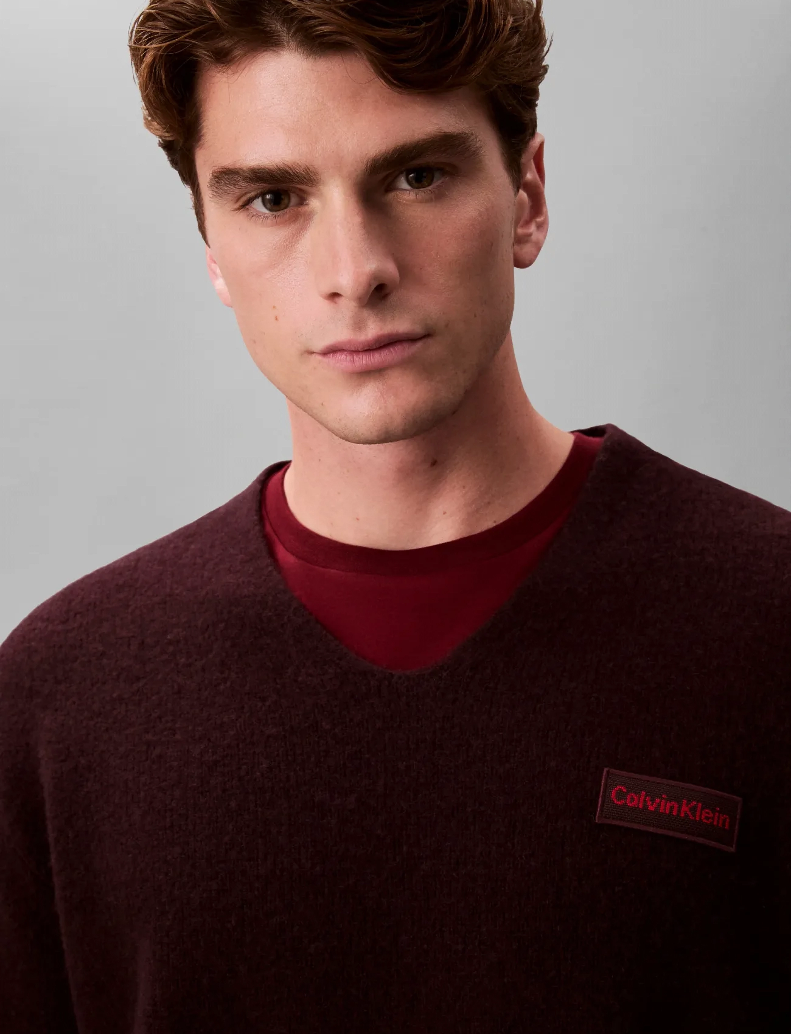 Calvin Klein - LS BOILED 100% MERINO VNK SWTR 7 - v-ausschnitt - mocha brown - 3
