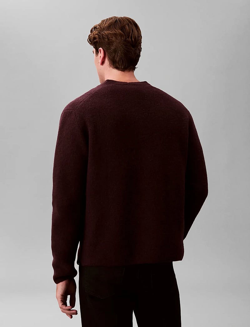 Calvin Klein - LS BOILED 100% MERINO VNK SWTR 7 - v-aukkoiset - mocha brown - 5