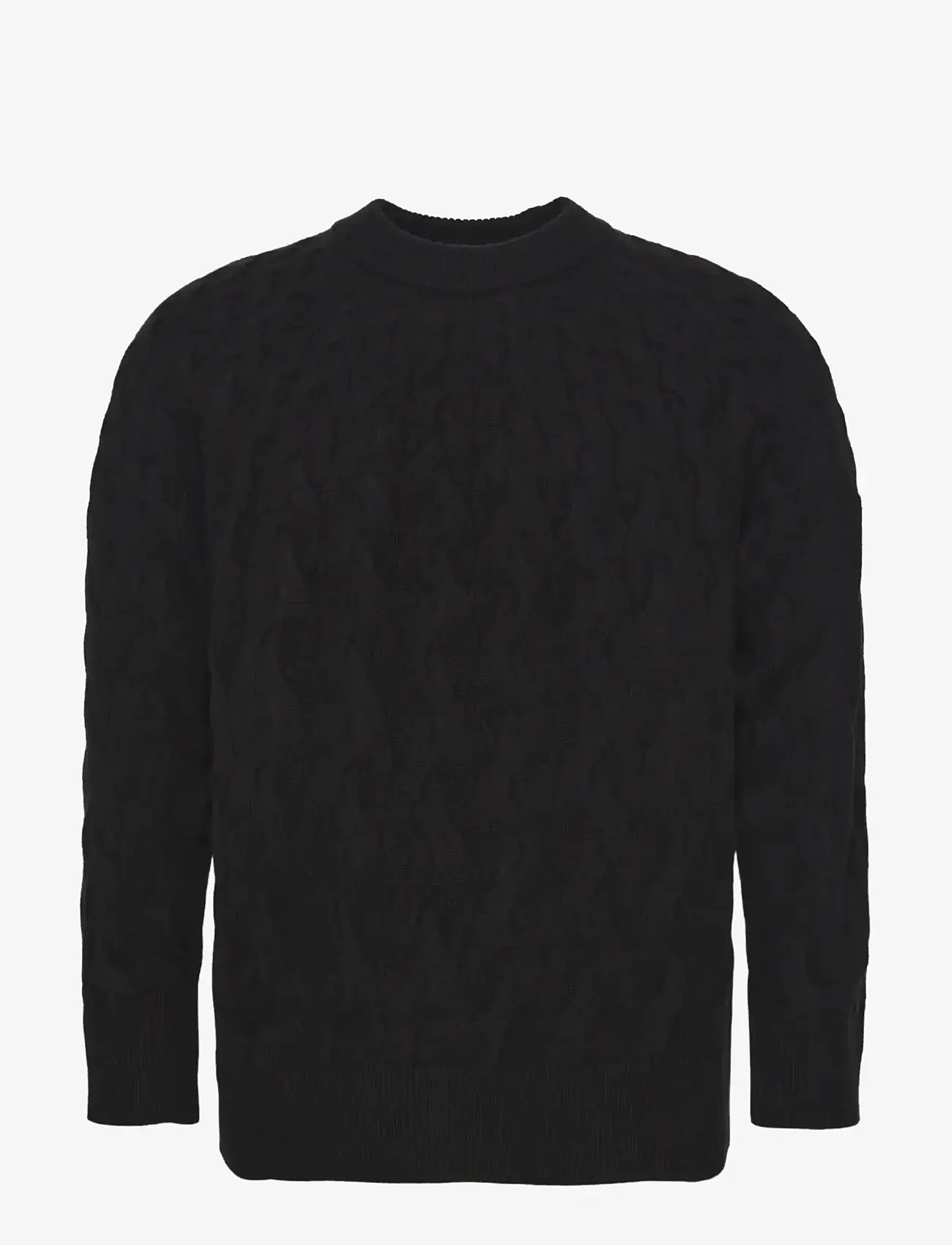 Calvin Klein - LS LAMBSWOOL BLEND CABLE CREWNK - round necks - black - 1