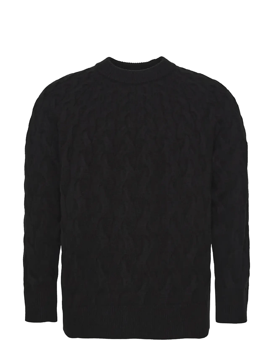 Calvin Klein - LS LAMBSWOOL BLEND CABLE CREWNK - rundhals - black - 1
