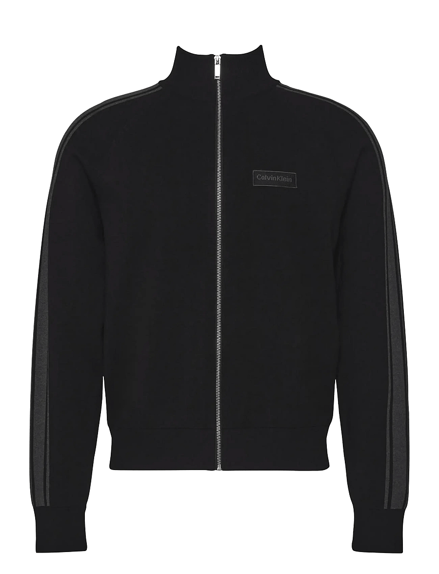 Calvin Klein - LS TECH KNIT TRACK JACKET FZ SWT - frühlingsjacken - black - 0