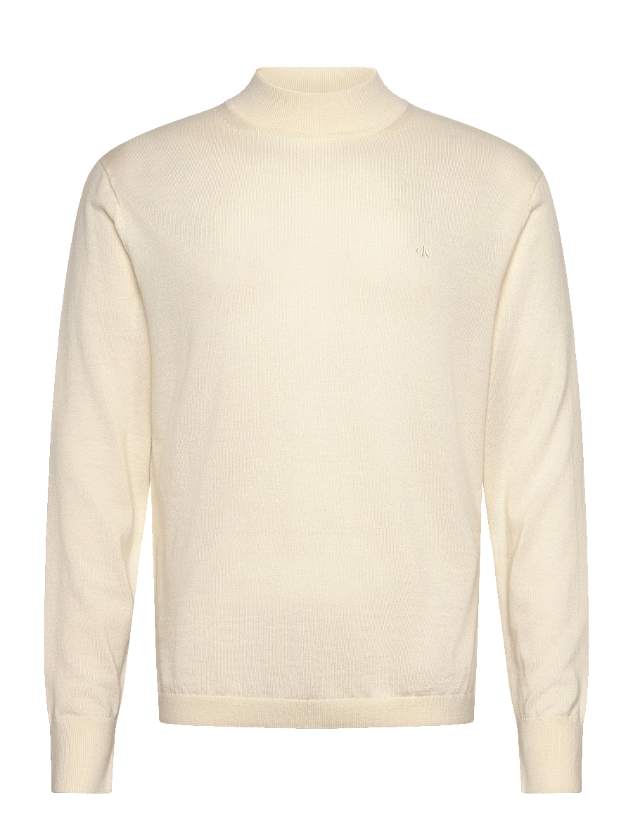 Calvin Klein - LS MERINO MOCK NECK SWTR 14GG - kõrge kaelusega - antique white - 1